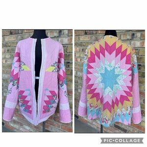 Vintage Handmade Lonestar Quilt Jacket